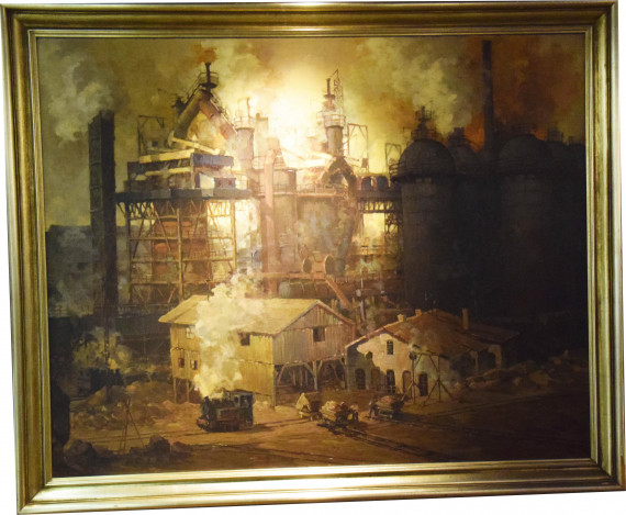 Öl-Gemälde mit Ansicht der Luitpoldhütte, gerahmt, 1942