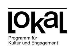 Schwarzer Logo-Schriftzug: LOKAL - Programm f&uuml;r Kultur und Engagement